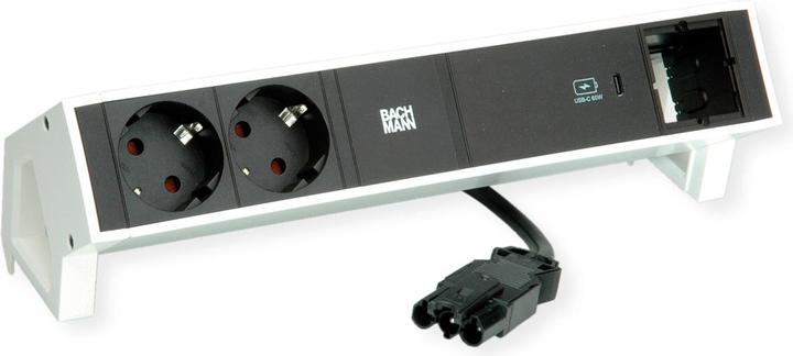 Actual product image Bachmann DESK 2 2x socket 1x USB-C Charger 60W 1x CM (902.937), white (2 x, CEE 7/3, 0.20 m)