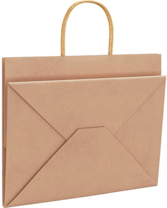 Produktbild vidaXL Kraftpapiertüten 250 Stk. mit Henkel Braun 32x22x24 cm Papiertüte (250x)