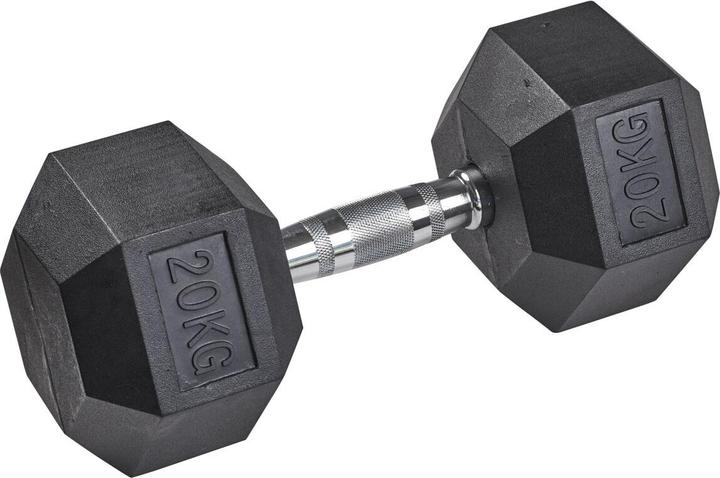 Actual product image Tanga Sports Rubber dumbbell HEX, 20 kg (1 x 20 kg)