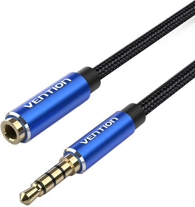 Image du produit Vention TRRS 3.5mm mâle vers 3.5mm femelle Extender audio 5m BHCLJ Bleu (5 m, Jack 3,5 mm (AUX))