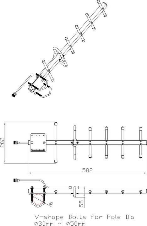Immagine prodotto Allnet Antenna 868MHz 10dbi (N-Femmina) YAGI ANT-868-10dbi-Yagi LoRA HELIUM IoT (Lora)