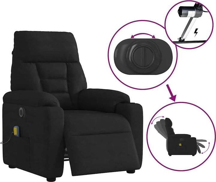 Produktbild VidaXL Massagesessel Elektrisch Schwarz Mikrofasergewebe Massagestuhl Sessel