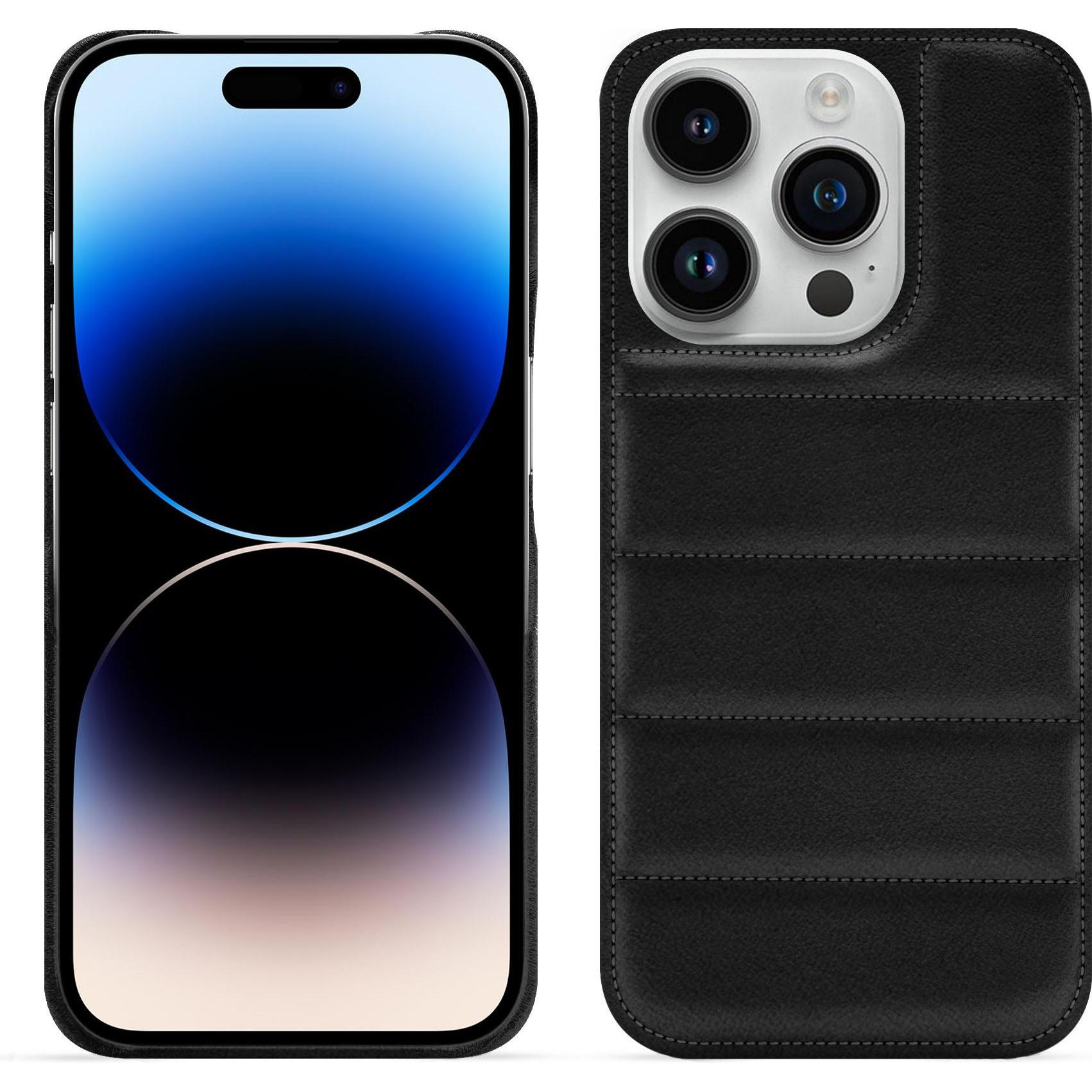 Noreve Lederschutzhülle (Apple iPhone 15 Pro), Smartphone Hülle, Schwarz