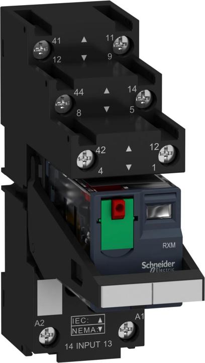 APC Miniatur-Steckrelais mit LED RXM, 2 Wechsler, AC, 230V, 12A, Schraubklemme