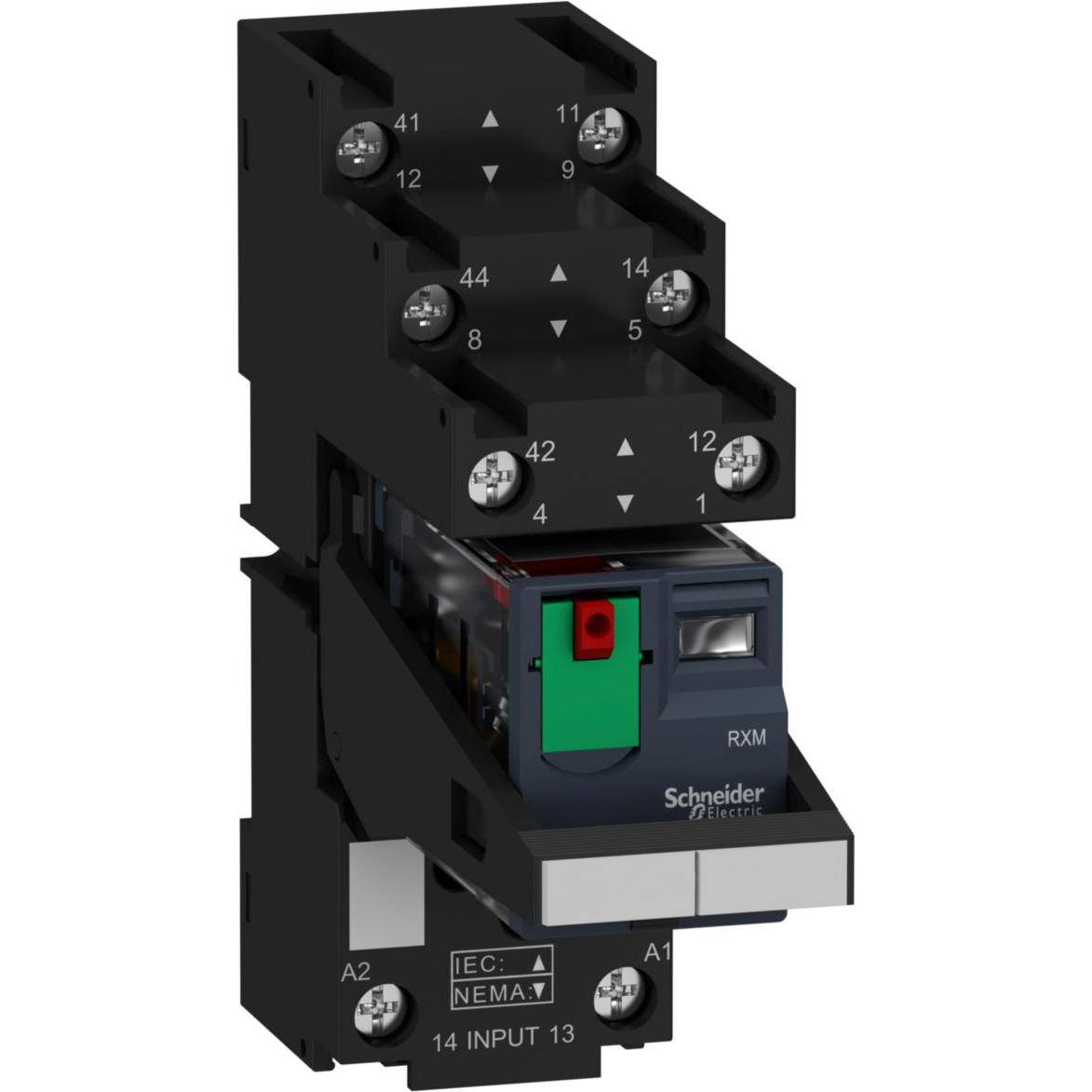 30x APC Miniatur-Steckrelais mit LED RXM, 2 Wechsler, AC, 230V, 12A, Schraubklemme, Relais