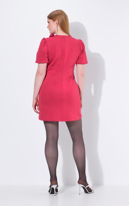 Produktbild Ulla Popken Bodycon-Scubakleid, 3D-Rosen, Puff-Halbarm (58)