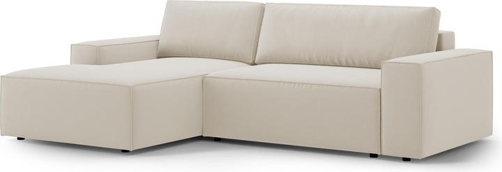 Actual product image Micadoni Velvet Left Corner Sofa With Bed Function And Box, "Jodie", 3 Seats, 246x151x86Made in Europe (Corner sofa)