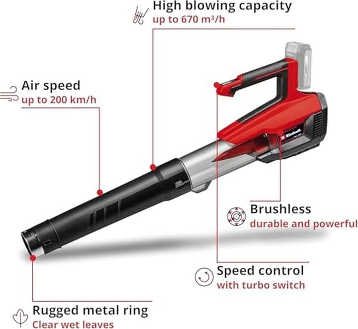 Produktbild Einhell GP-LB 18/200 Li E-Solo PowerX-Change (Akkubetrieb, Laubsauger)