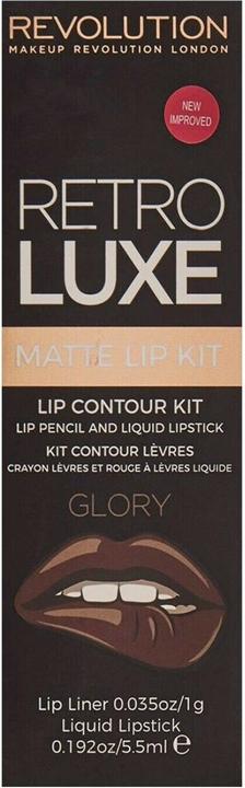 Actual product image Makeup Revolution Retro Luxe Lip Kit Matte Glory 1g + 5.5ml (Matte Glory)