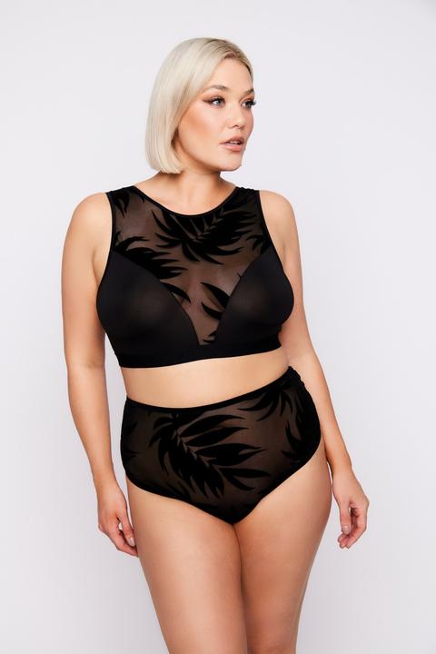 Produktbild Ulla Popken Bustier, Wild Leaves, Samtdruck, ohne Bügel (42 A, 44 A)