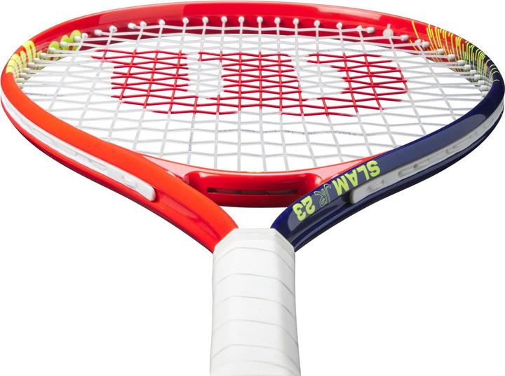 Produktbild Wilson Slam Junior 23 Boys Tennisschläger rot-gelb besaitet 205g L0 NEU (0, 200 g)