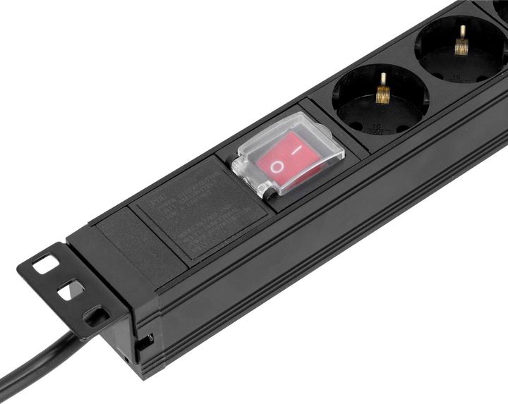 Produktbild Adam Hall 87471 X7 - 2 m - Indoor - Type EF (CEE 7/7) - Abgewinkelt - 1,5 mm² - Aluminium (7 x, CEE 7/7, 2 m)