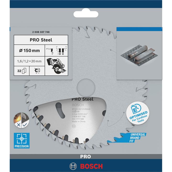 Productafbeelding Bosch Professional Zubehör Cirkelzaagblad Standaard voor staal, 150 x 1.6/1.2 x 20, 32 tanden