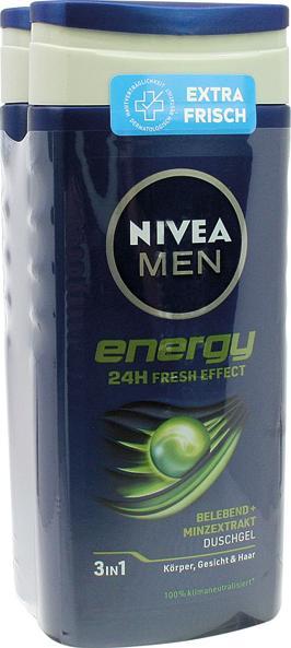 Produktbild NIVEA Dusch 2x250ml For Men Energy