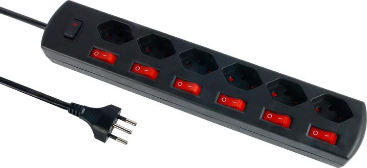 Actual product image Schoenenberger Power strip (6 x, Type 13, 2 m)
