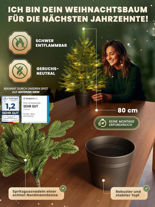Actual product image Artitree Künstlicher Weihnachtsbaum im Topf (80 cm)