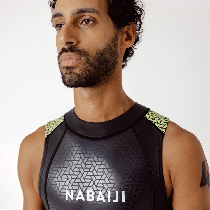 Image du produit Nabaiji Open water swimming wetsuit - Men's Neoprene LongJohn - 2/2 mm - black/green (2/2 mm, 48)