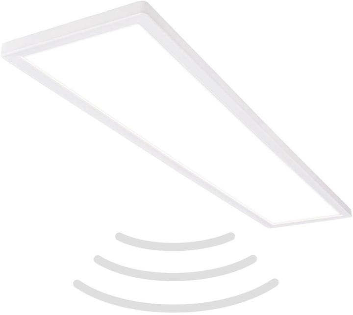 Briloner Ultraflaches LED Panel mit Backlight + Microwave, IP44, Weiss (4800 lm)