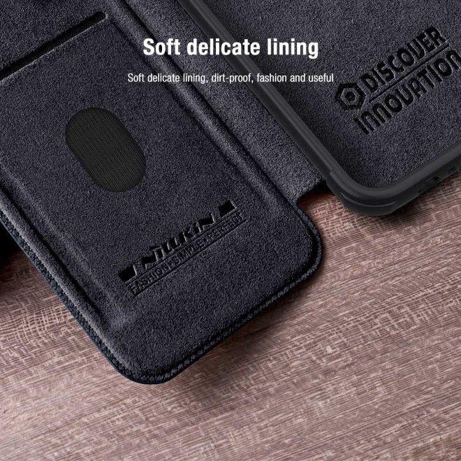 Actual product image Nillkin Qin Pro Leather Flip Camera Cover Case for iPhone 15 Plus - Brown (Apple iPhone 15 Plus)