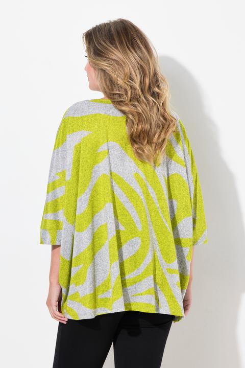 Actual product image Miamoda Damen grosse Grössen Pullover, oversized, Zebramuster, 3/4-Ärmel limette 42+ 836919402-42+ (42, 44)