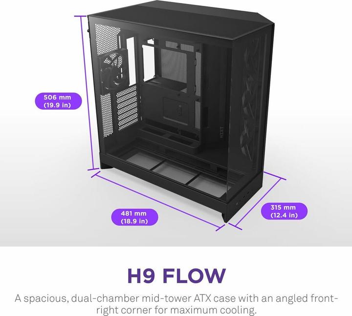 Actual product image NZXT H9 Flow (ATX, E-ATX, mATX, Mini-ITX)