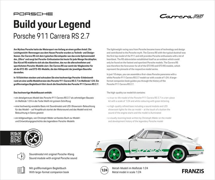 Actual product image Franzis Porsche 911 Carrera RS 2.7 - Build your Legend