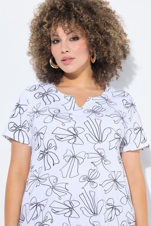 Produktbild Ulla Popken T-Shirt, Schleifen, A-Linie, Tunika-Ausschnitt, Halbarm (56)