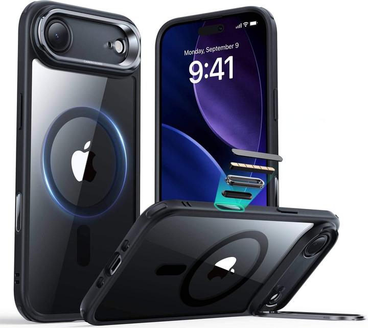 Produktbild ESR Classic Hybrid Magnetic Case (Camera Control, Stash Stand), for iPhone 17 Air, Clear Black (Apple iPhone 17, Apple iPhone Air)