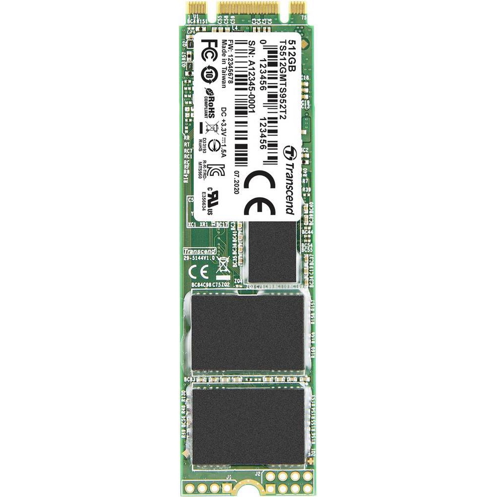 Transcend Interne M.2 PCIe NVMe SSD 2280 952T2 SATA III (512 GB, M.2 2280), SSD