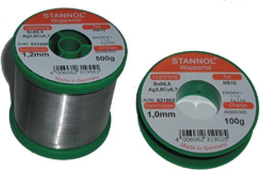 Actual product image Stannol HS10 2510 Solder, lead-free Coil Sn95.5Ag3.8Cu0.7 ROM1 100 g 0.5 mm (Soldering Coil Kit)