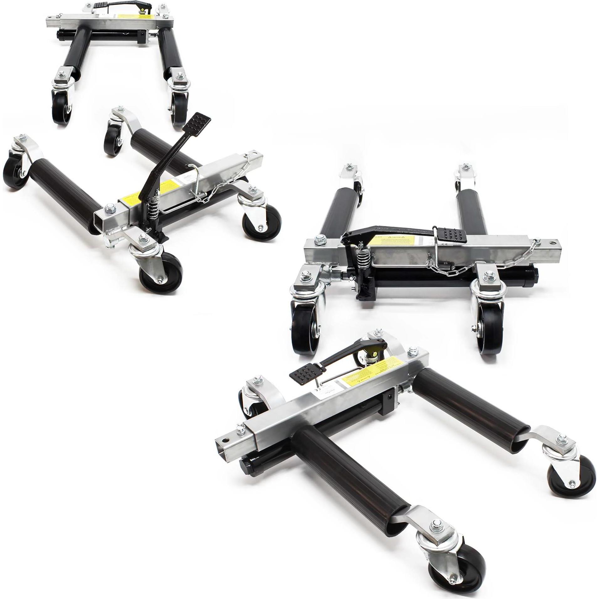 Thumbnail - Wiltec, Garagenausstattung, Set Aufbewahrung Rack und 4x PKW Rangierhilfe rollbar hydraulisch 680kg
