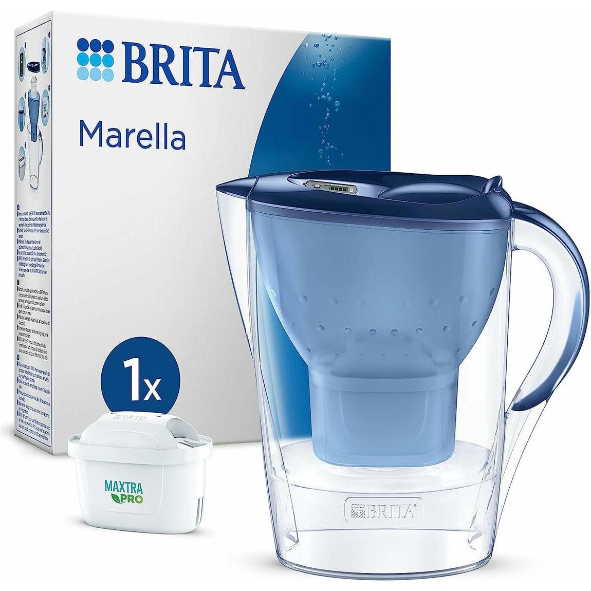 Brita Filter-Karaffe Marella 2,4 L, Wasserfilter, Transparent