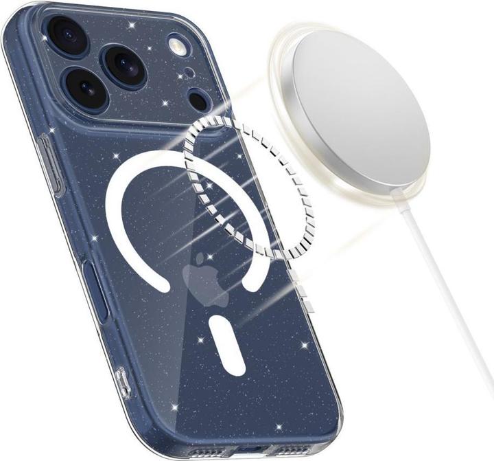 Actual product image Tech-Protect FlexAir MagSafe Case für iPhone 17 Pro Max – Klarer Glitzer (Apple iPhone 17 Pro Max)