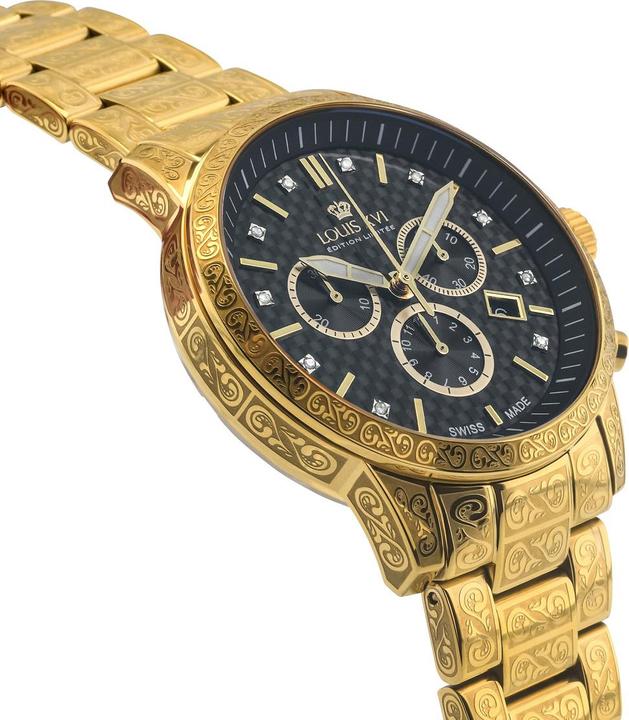 Immagine prodotto Louis XVI LXVI873.2 (Cronografo, Orologio con pietra preziosa, Orologio da polso analogico, 43 mm)