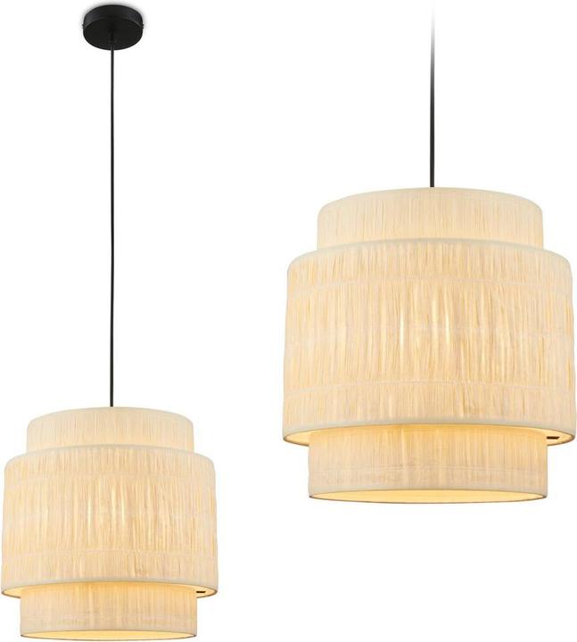 Briloner Pendelleuchte, Schwarz / Natur, exkl.1x E27/max. 10W (E27)