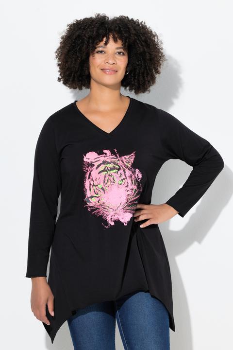 Produktbild Angel of Style Langarmshirt, A-Linie, Neon Tigermotiv, Zipfelsaum (52)