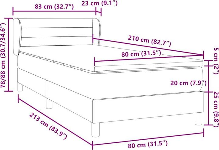 Immagine prodotto vidaXL Boxspringbett (80 x 210 cm)