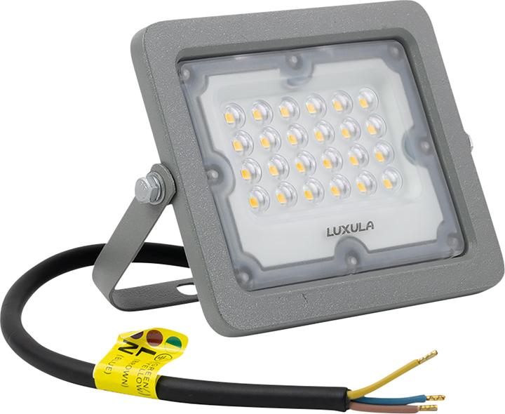 Produktbild Luxula LED-Fluter, EEK: F, 20W, 1800lm, 4000K, IP65, grau (1800 lm, IP65)