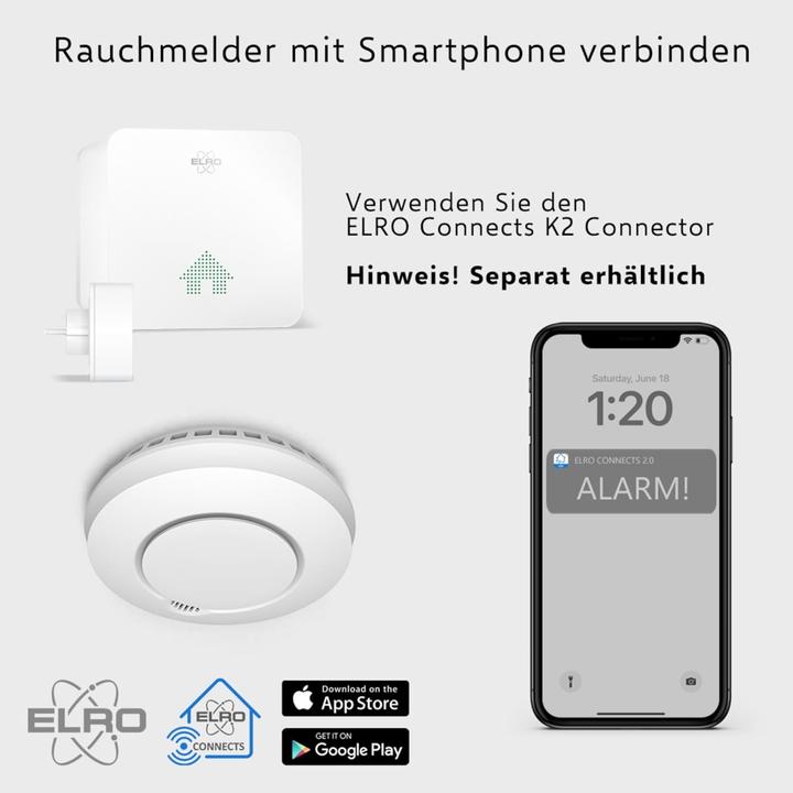 Actual product image Elro Wireless Interconnectable Smoke Detector with Heat Sensor - 6 Pack