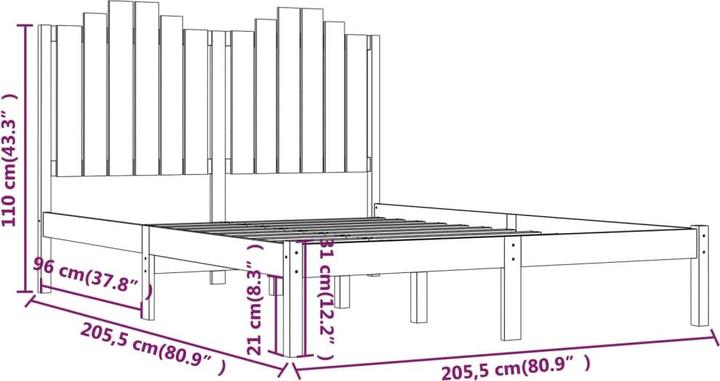 Actual product image vidaXL Bettrahmen (200 x 200 cm)