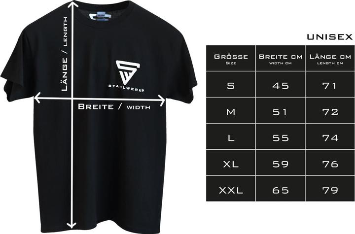Produktbild Stahlwerk T-Shirt Schwarz Grösse XL Kurzarm-Hemd mit Logo-Print 100% Baumwolle (XL)