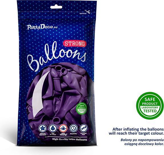 Produktbild Partydeco Strong Balloons 30cm, Metallic Purple (1 pkt / 50 pc.) (50 x)