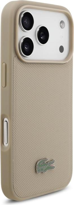 Actual product image Lacoste Petit Pique Lacquer Logo MagSafe case for iPhone 17 Pro taupe (Apple iPhone 17 Pro)