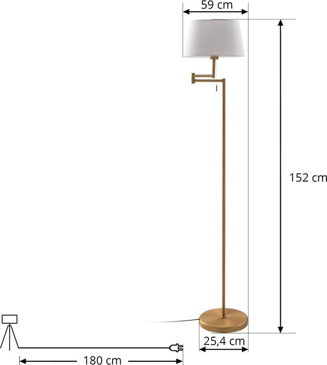 Produktbild Lindby Ismene Stehleuchte mit schwenkbarem Arm (E27)