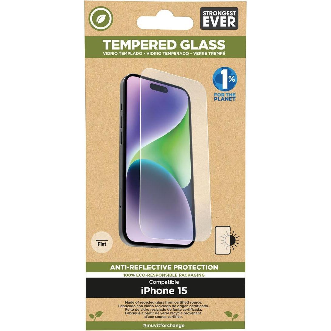 [n]fibrecare Bildschirmschutz fürs Handy Muvit for Change iPhone 15 (1 pz., Apple iPhone 15), Pellicola protettiva smartphone, Trasparente