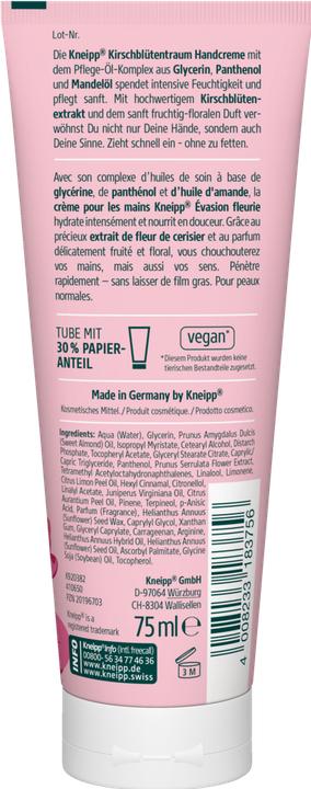 Produktbild Kneipp Handcreme Kirschblütentraum