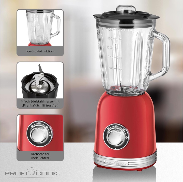 Produktbild Proficook Standmixer PC-UM 1195 Rot (800 W)