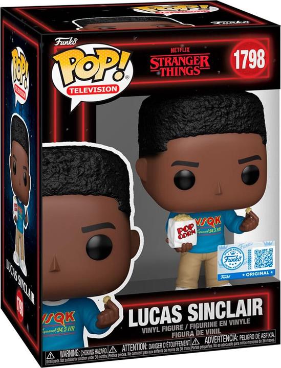 Actual product image Funko POP! Stranger Things Season 5 Lucas Sinclair with Popcorn Exclusive