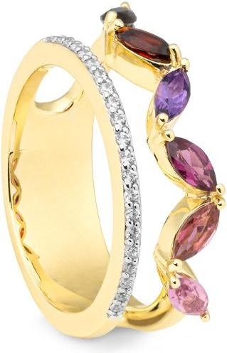 Produktbild Breuning RING - AMETH./RO.TURM./BRILL. 0,137 Ct. H/si (51, 585/14 K Gold)
