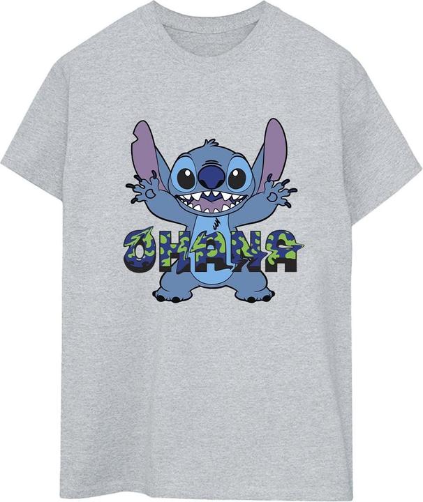 Immagine prodotto Disney Lilo And Stitch Ohana Blue Glitch Maglietta Ampia Donna (M)